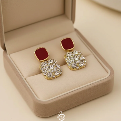 Bling Statement Red Earrings