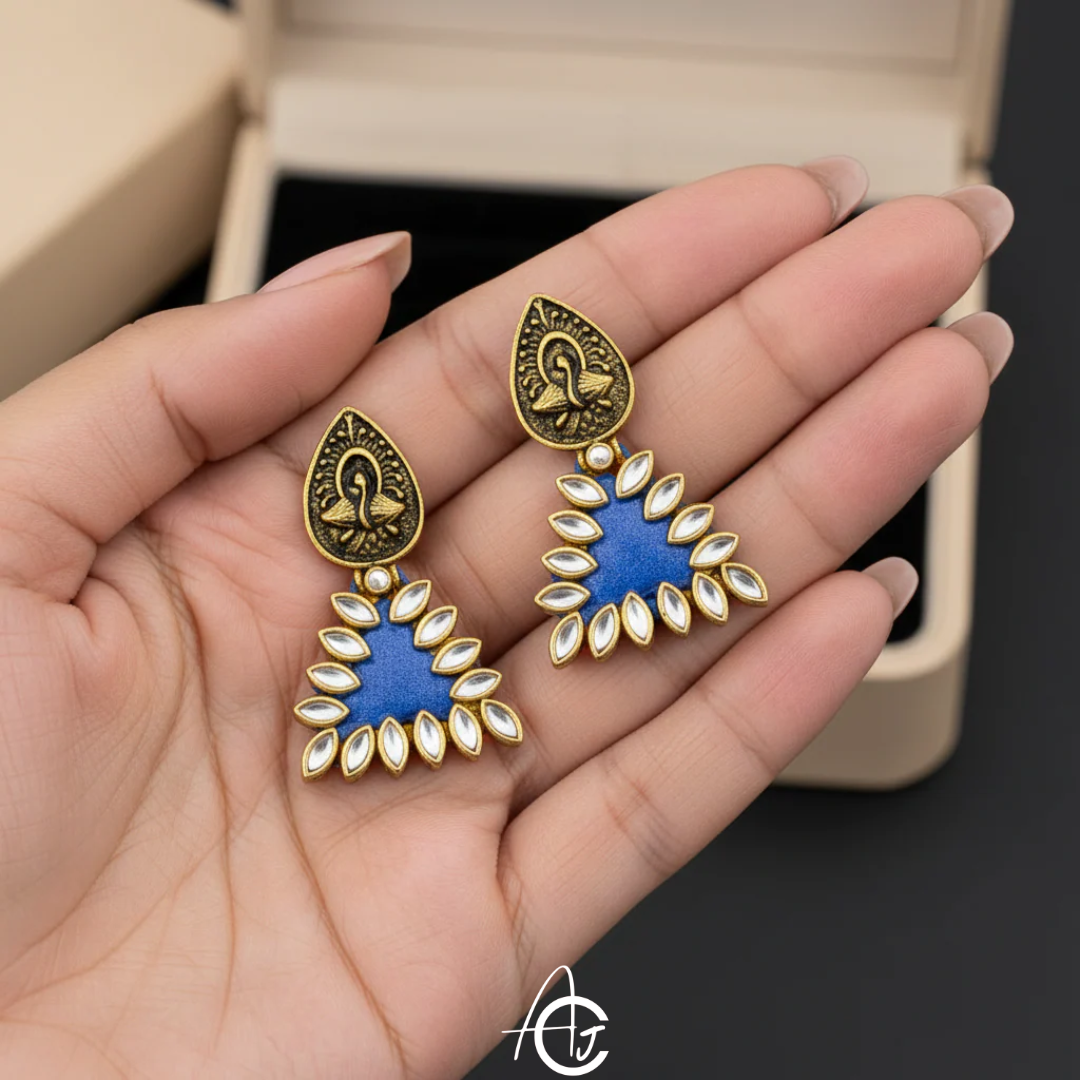 Statement Earrings, Handpainted : Handmade