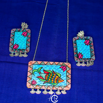 Statement Necklace Set, Handpainted : Handmade