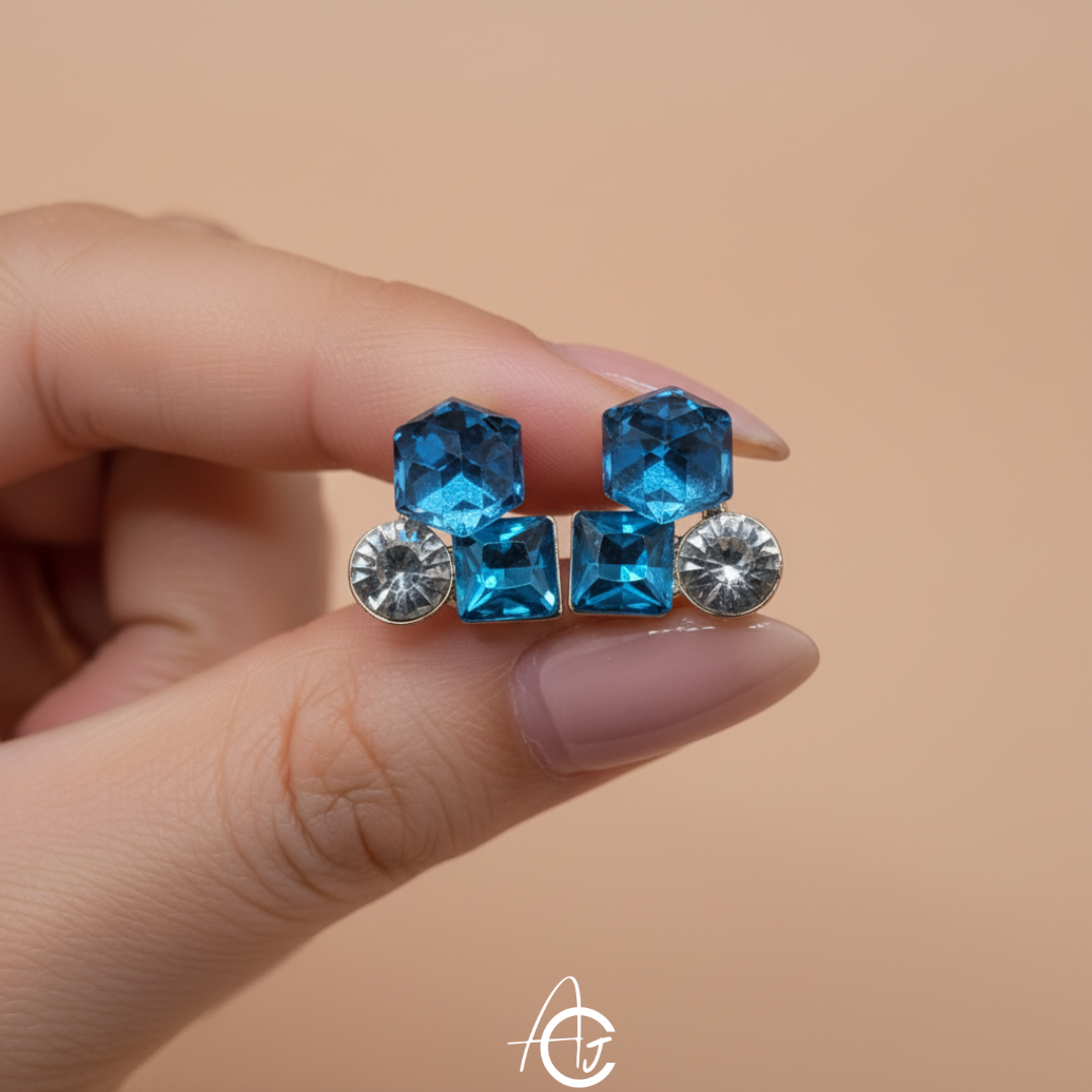 Bling Prism Blue Earrings