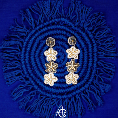 Beads Embroidered Earrings : Handmade