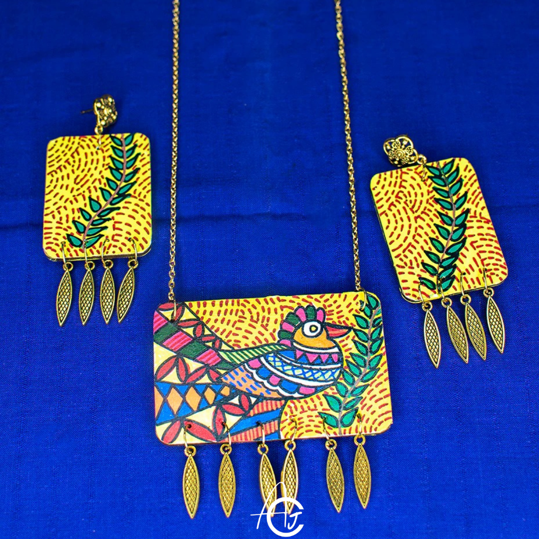 Statement Necklace Set, Handpainted : Handmade
