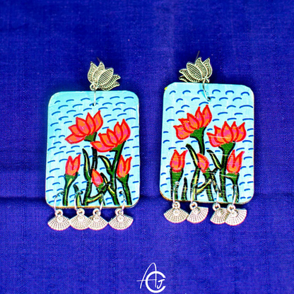 Statement Earrings, Handpainted : Handmade