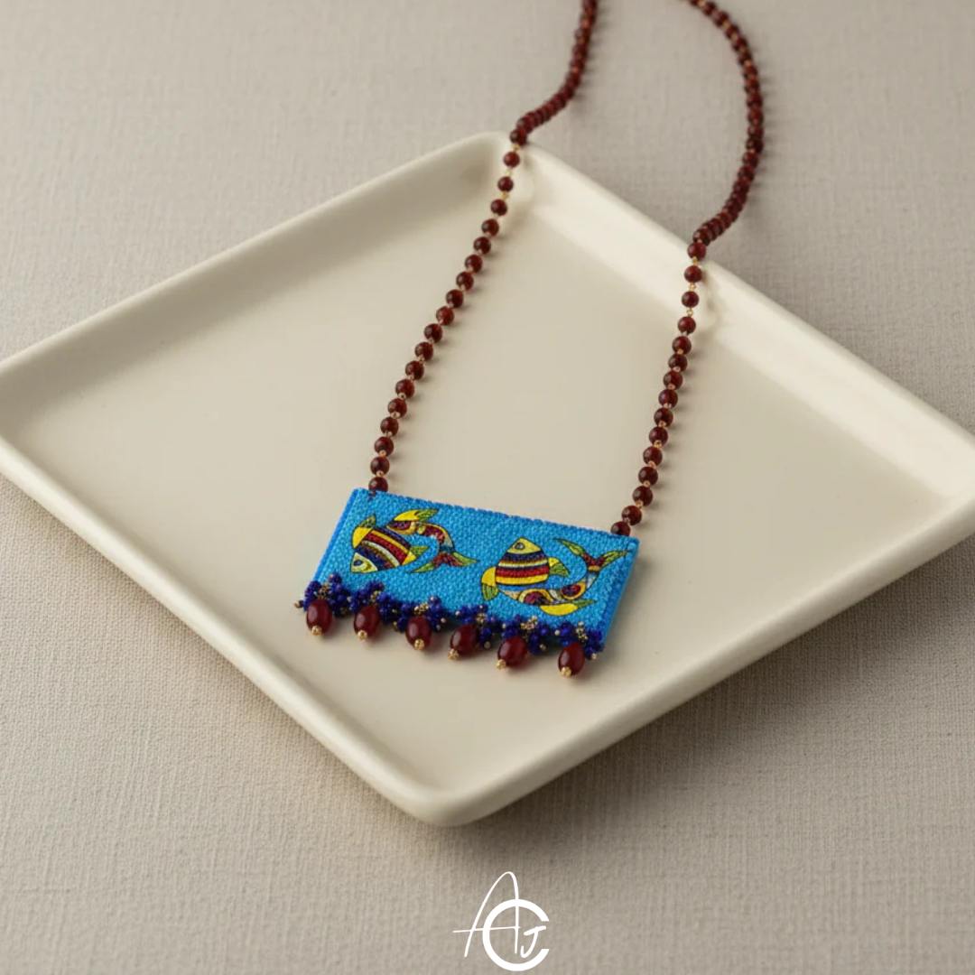 Statement Necklace, Handpainted : Handmade