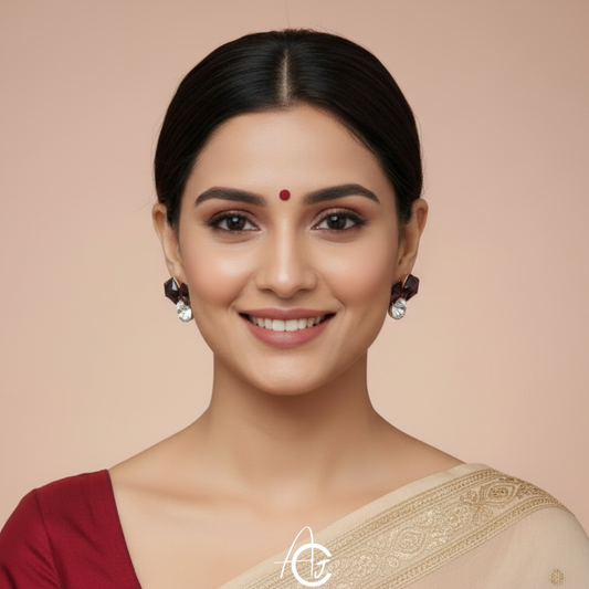 Bling Prism Brown Earrings