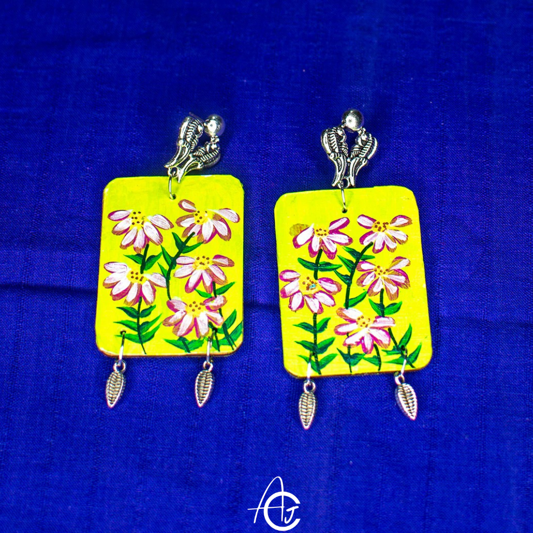 Statement Earrings, Handpainted : Handmade