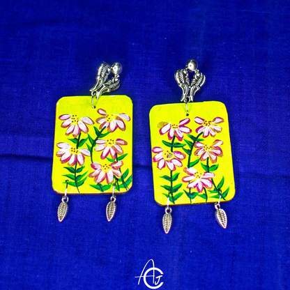 Statement Earrings, Handpainted : Handmade