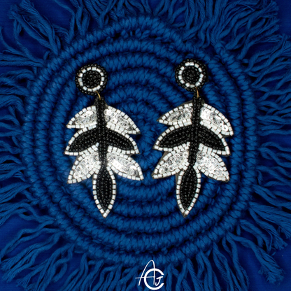 Beads Embroidered Earrings : Handmade