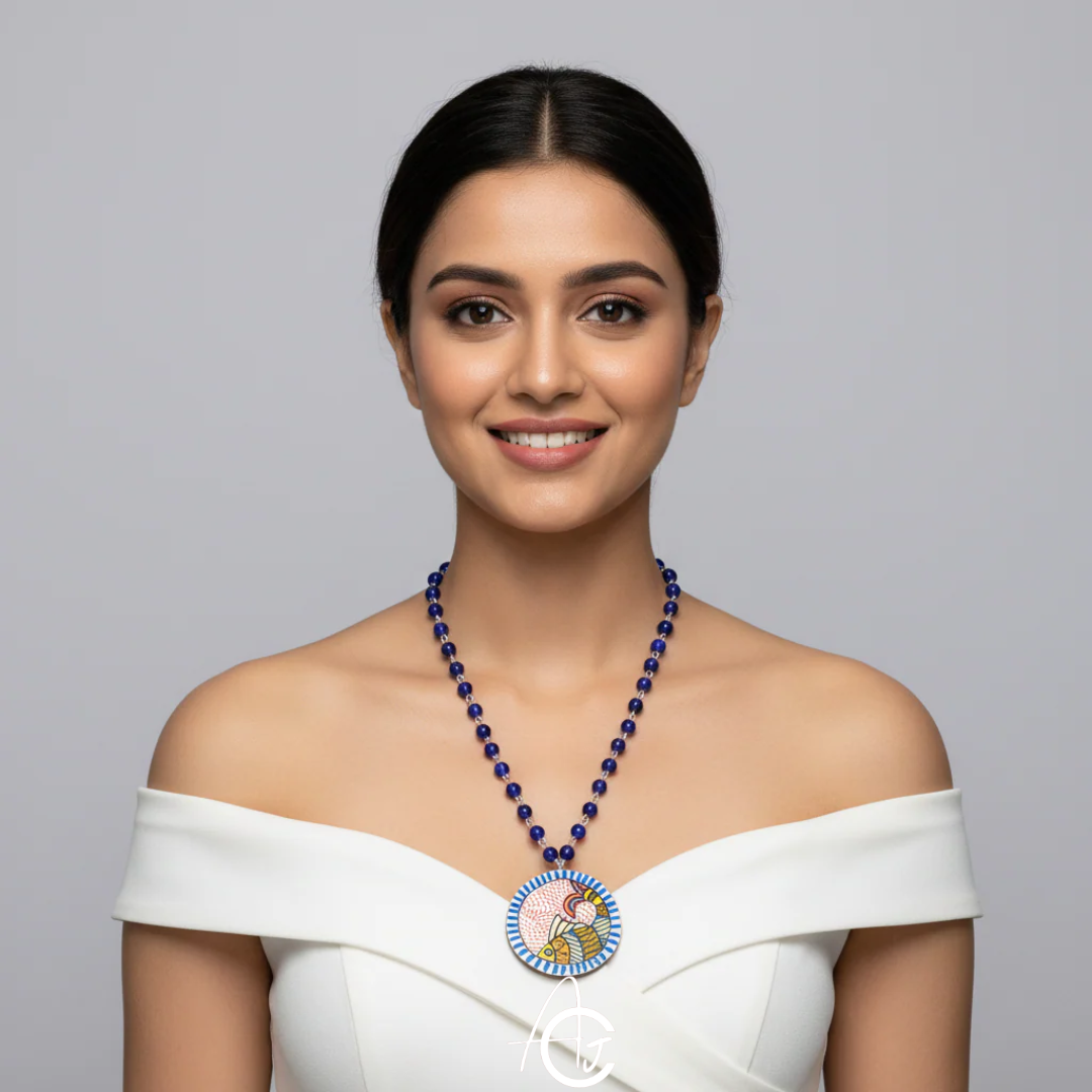 Statement Necklace, Handpainted : Handmade