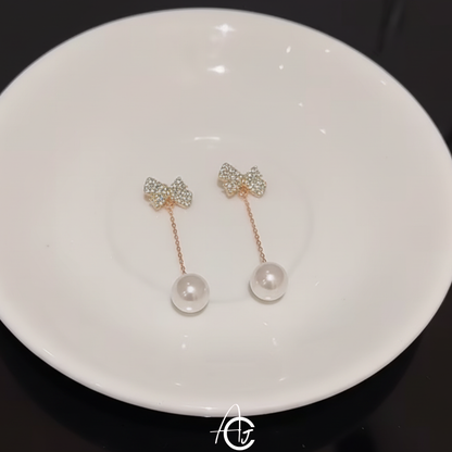 Bling Drop Bow Earrings