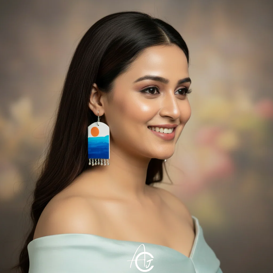Satement Earrings, Handpainted : Handmade