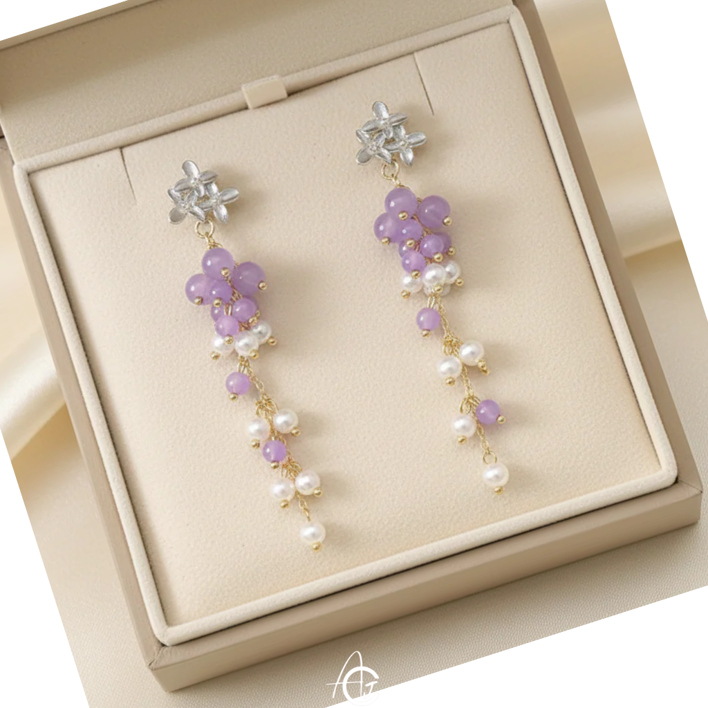 Beads And Pearls Earrings