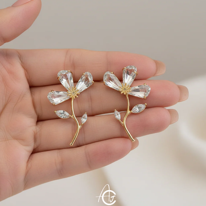 Crystal Flower Earrings