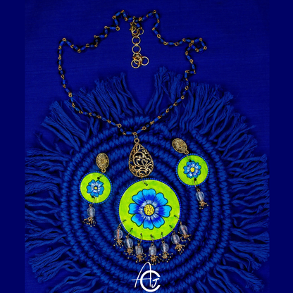 Statement Necklace Set, Handpainted : Handmade