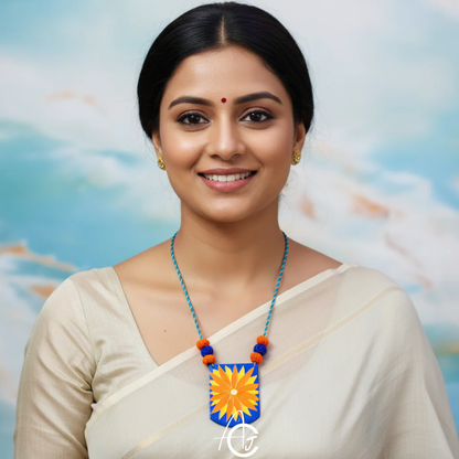 Statement Necklace, Handpainted : Handmade