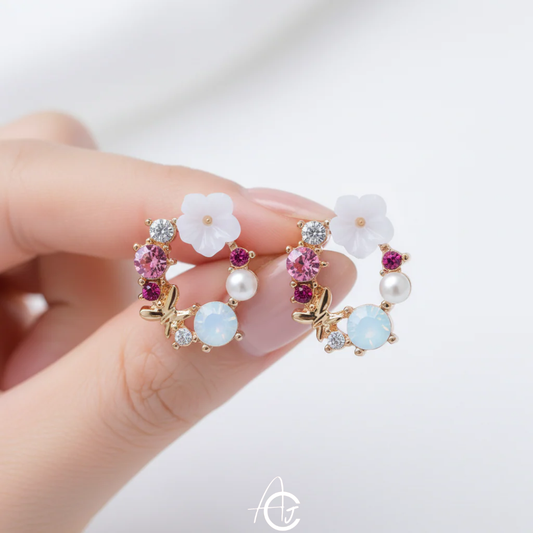 Bling Flower Earrings