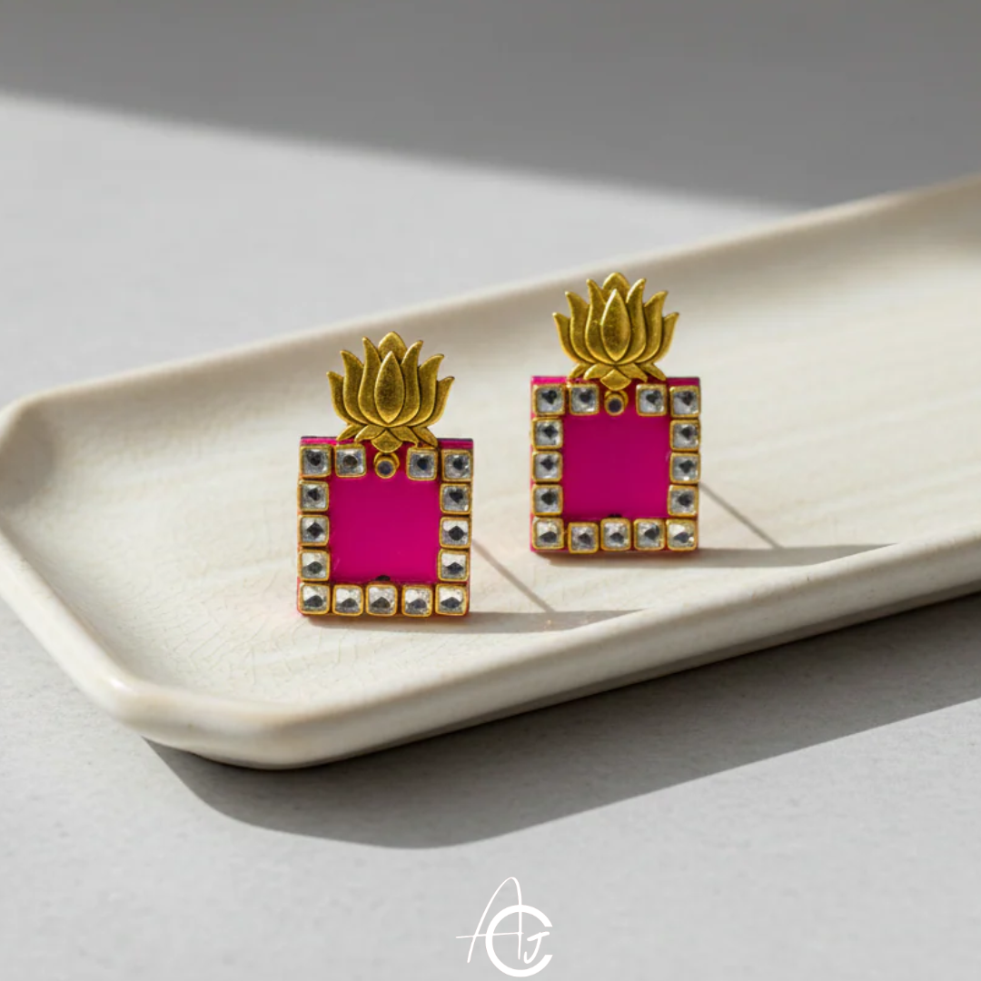 Statement Earrings, Handpainted : Handmade