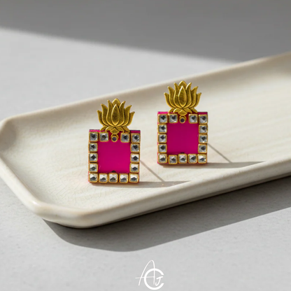 Statement Earrings, Handpainted : Handmade