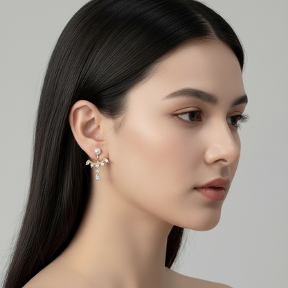 Pearl Bling Statement Earrings