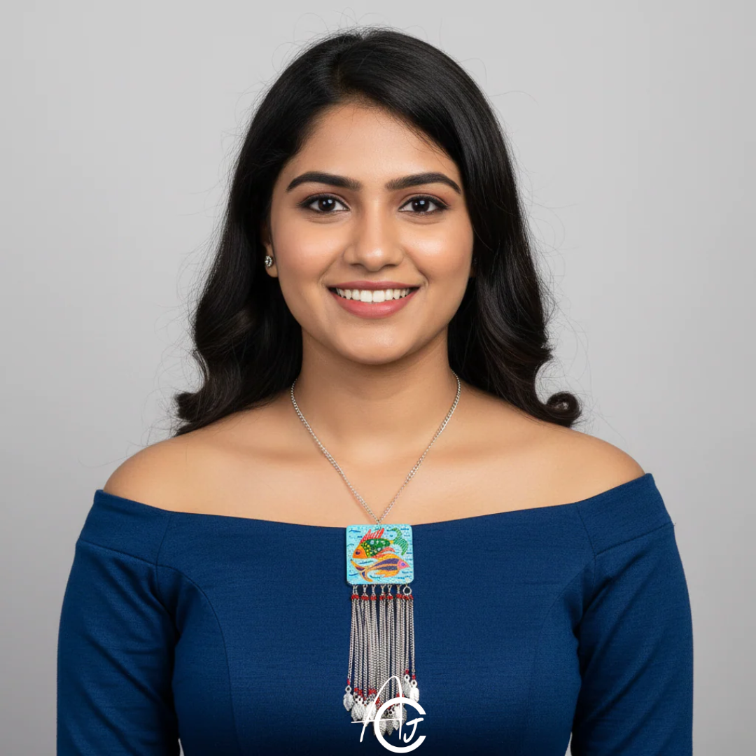 Statement Necklace, Handpainted : Handmade