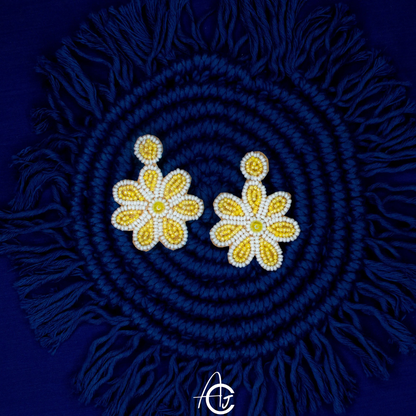 Beads Embroidered Earrings : Handmade