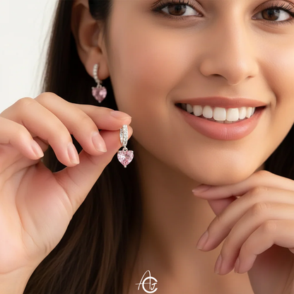 Crystal Drop Hoop Earrings