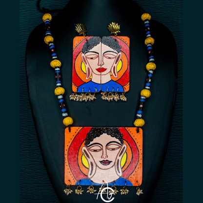 Statement Necklace Set, Handpainted : Handmade
