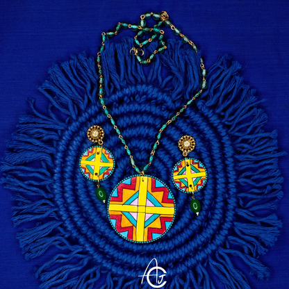 Statement Necklace Set, Handpainted : Handmade