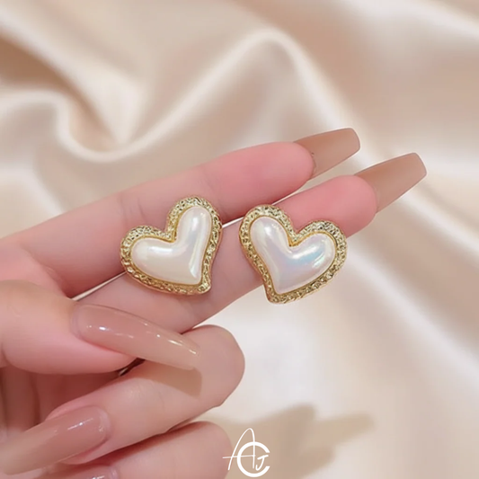 Pearl Heart Earrings