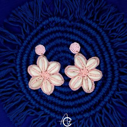 Kauri Embroidered Earrings : Handmade