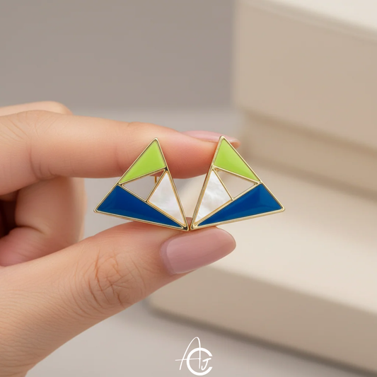 Color Triangle Earrings