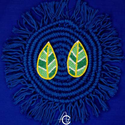 Beads Embroidered Earrings : Handmade