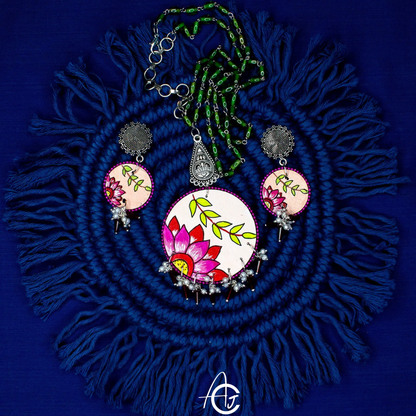 Statement Necklace Set, Handpainted : Handmade