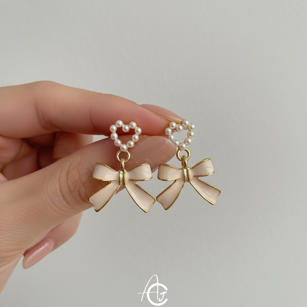 Bow Heart Earrings
