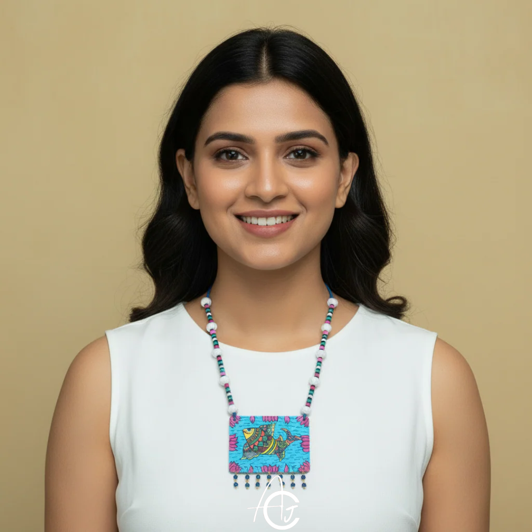 Statement Necklace, Handpainted : Handmade