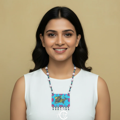 Statement Necklace, Handpainted : Handmade