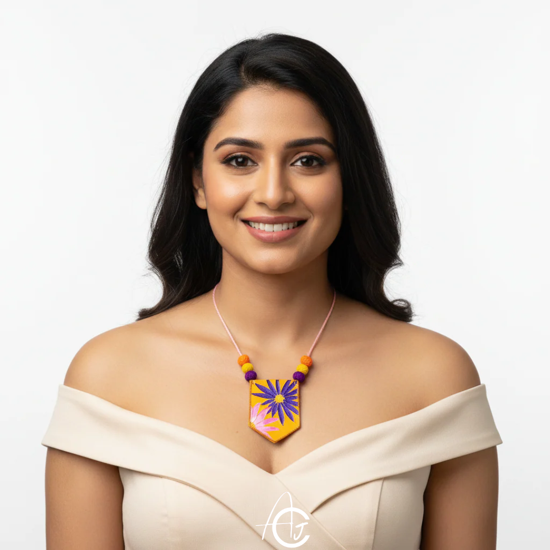 Statement Necklace, Handpainted : Handmade