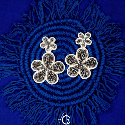 Beads Embroidered Earrings : Handmade