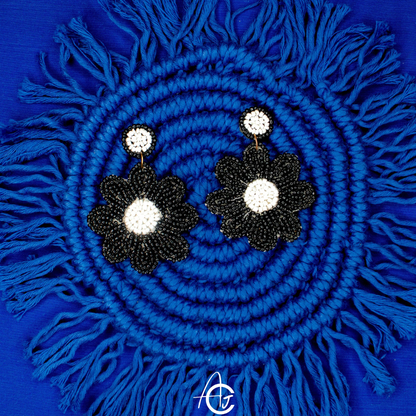 Beads Embroidered Earrings : Handmade