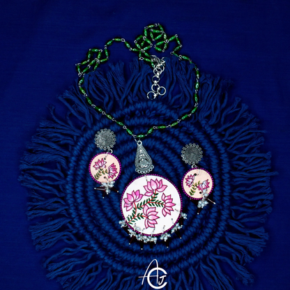 Statement Necklace Set, Handpainted  : Handmade