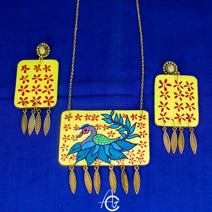 Statement Necklace Set, Handpainted : Handmade
