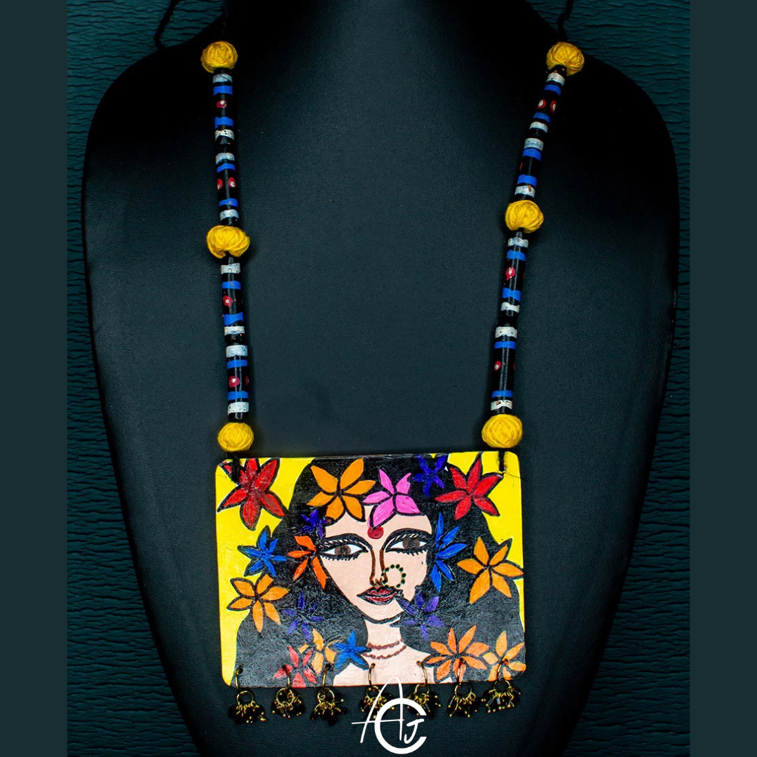 Statement Necklace, Handpainted : Handmade