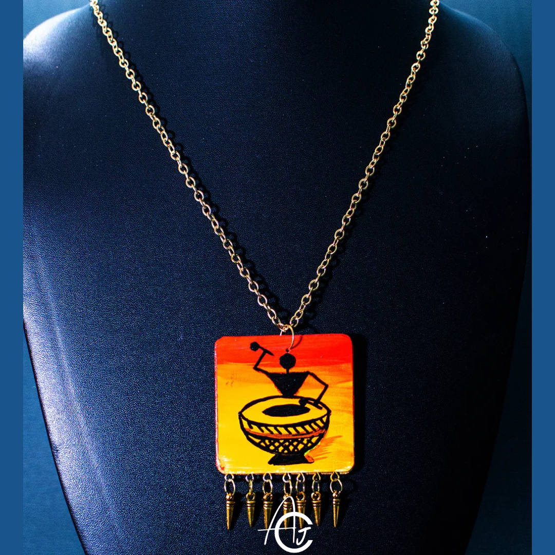 Statement  Necklace, Handpainted : Handmade