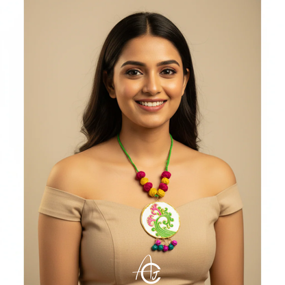 Statement Necklace, Handpainted : Handmade