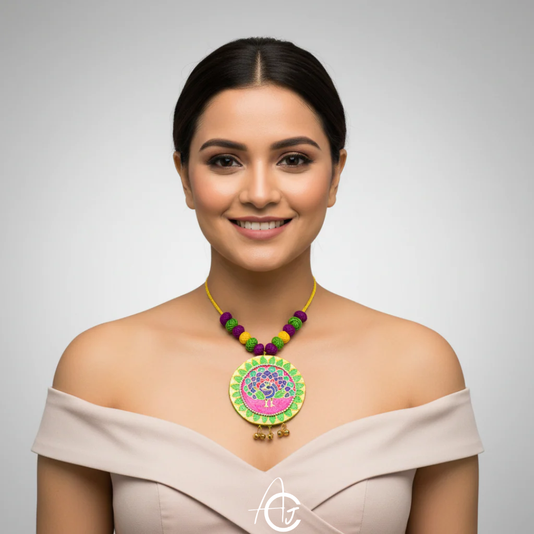 Statement Necklace, Handpainted : Handmade