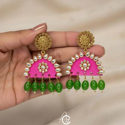 Statement Earrings, Handpainted : Handmade