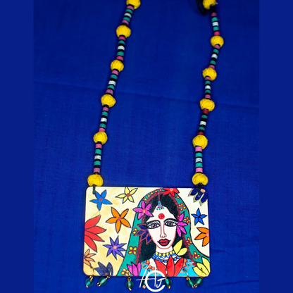 Statement Necklace, Handpainted : Handmade