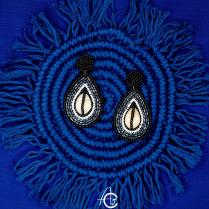 Kauri Embroidered Earrings : Handmade