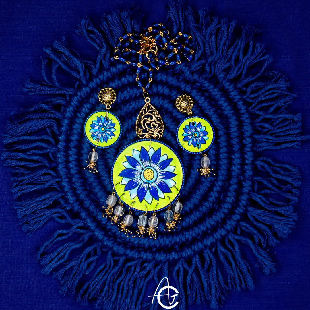 Statement Necklace Set, Handpainted : Handmade