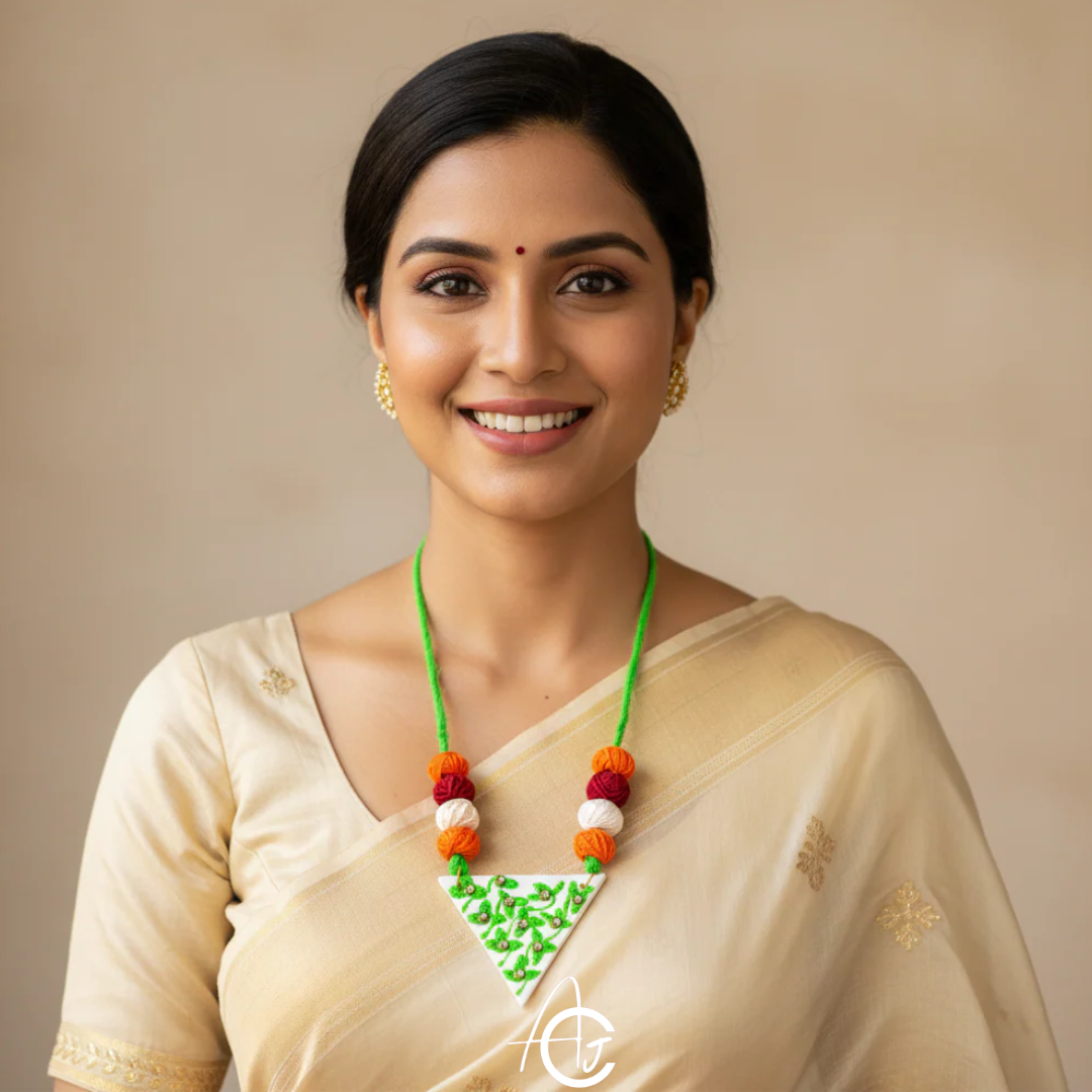 Statement  Necklace Set, Handpainted : Handmade